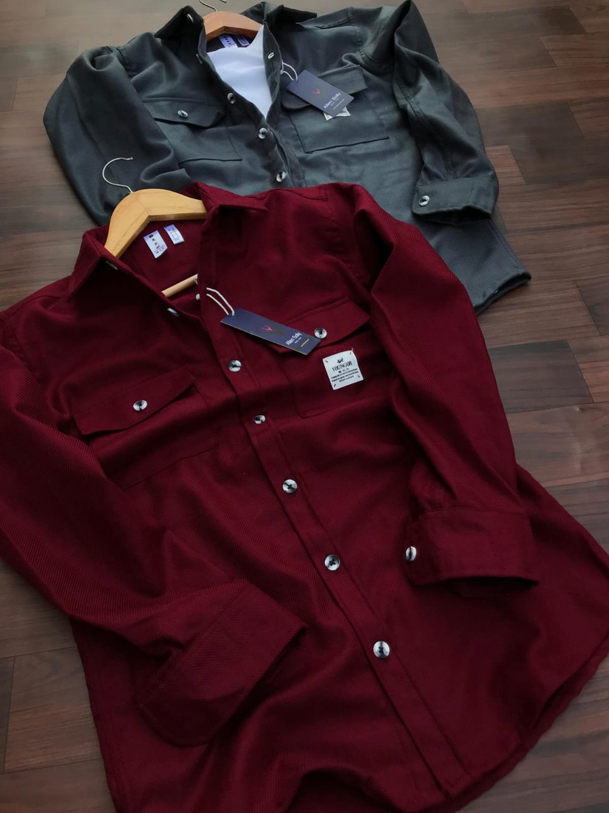 Best selling double pocket cashmilon winter shirt for men
