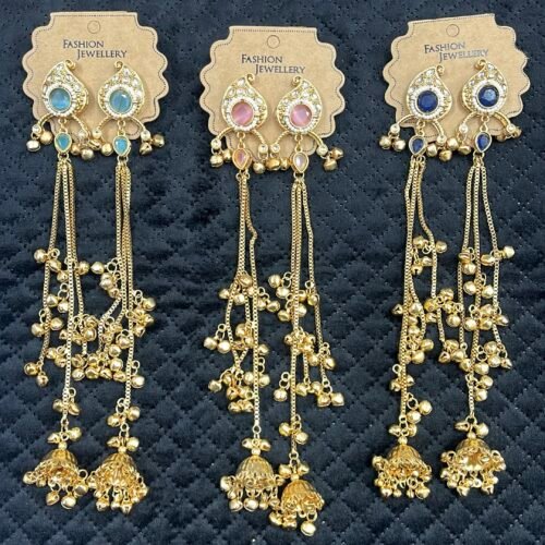 Heavy long kashmiri earings with jhumki😍