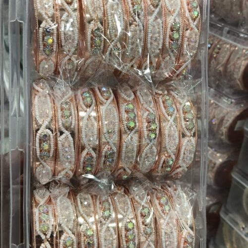 Rose gold stone bangles set Size 2.4