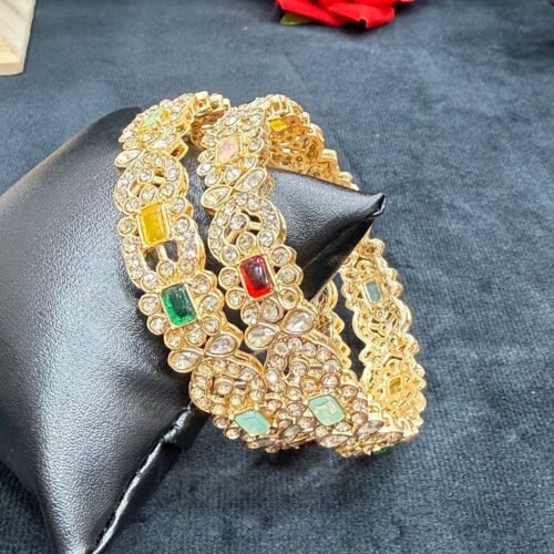 Mehndi gold polish bangles multi Size 2.8