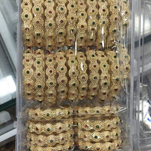 Rajwadi gold bangles set Size 2.6