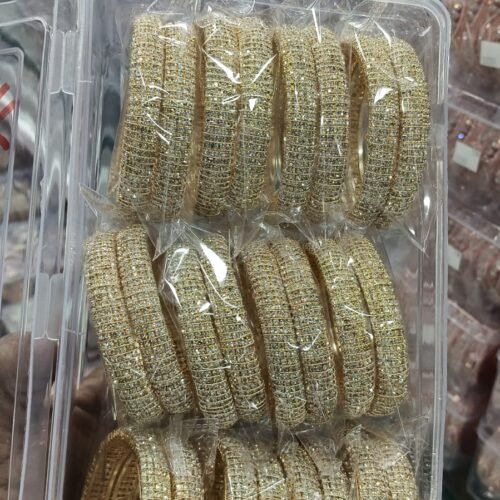 Golden stone bangles set Size 2.6