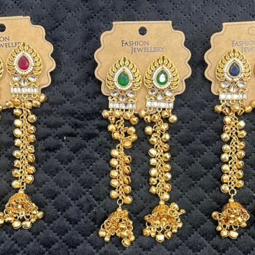 Leaf design multi kashmiri earings