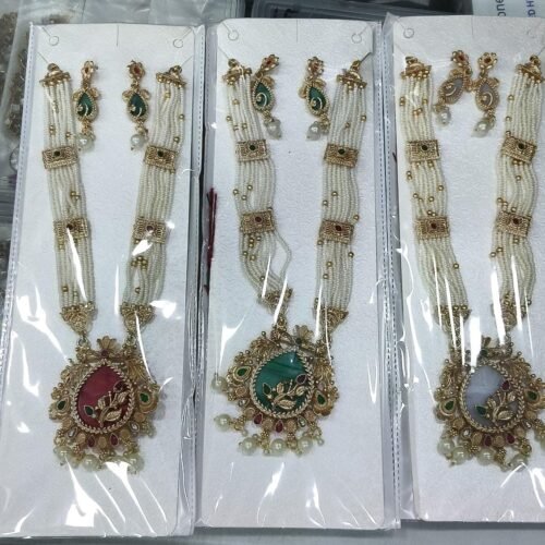 Pearl long set leaf pendle design😍