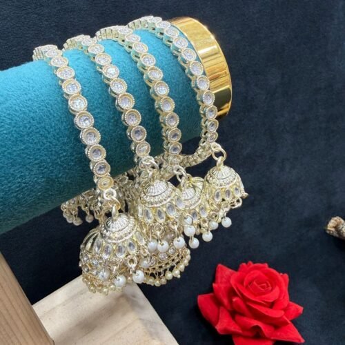 Kundan jhumki bangles set😍 4 pc set